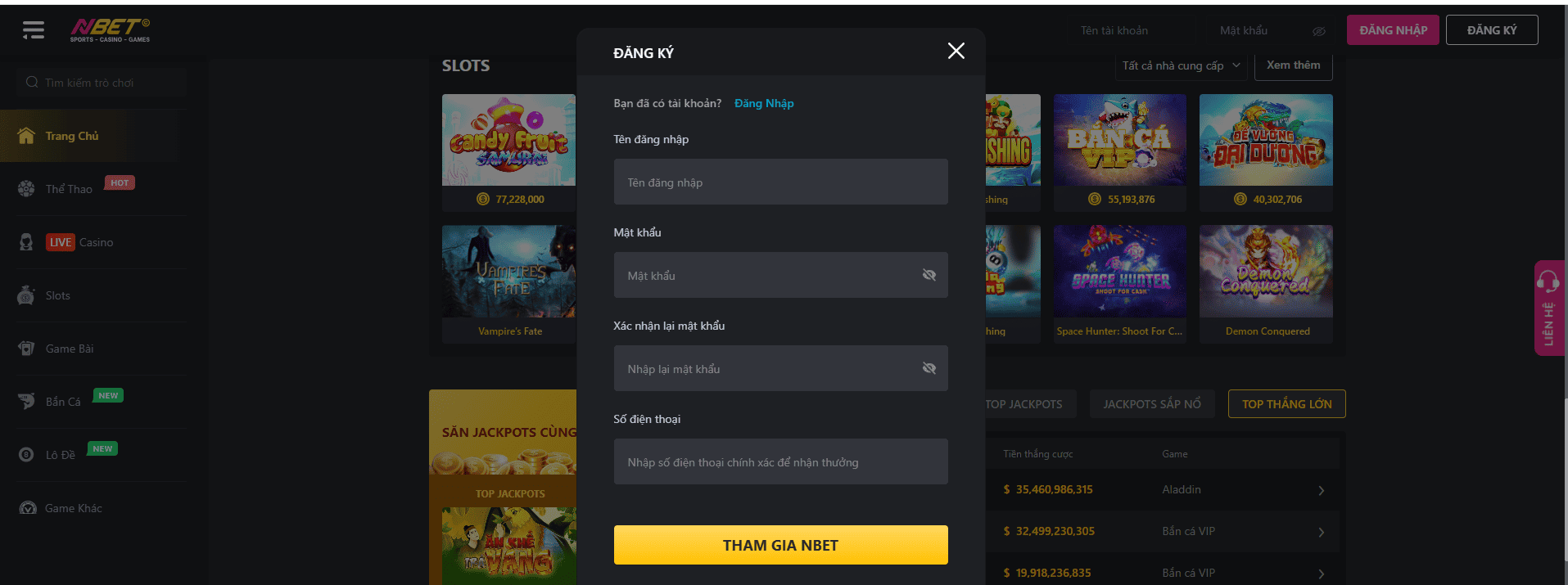Vào đăng ký tài khoản mất phí không? 